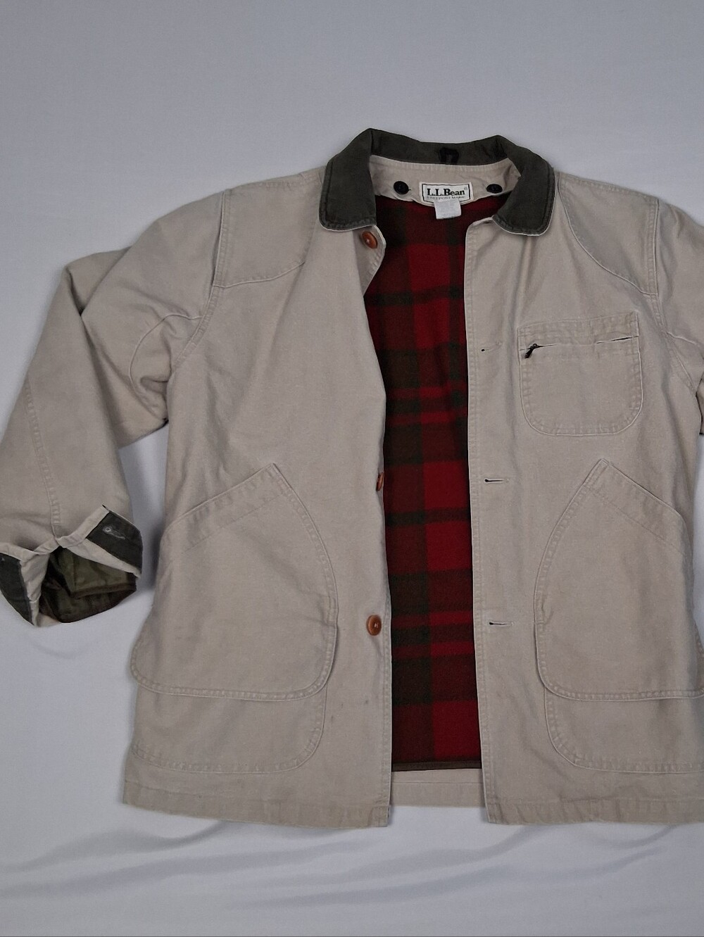 L.L.Bean 80S Vintage Duck Hunting Jacket Mens M/Lg Removable Wool Liner R641 USA